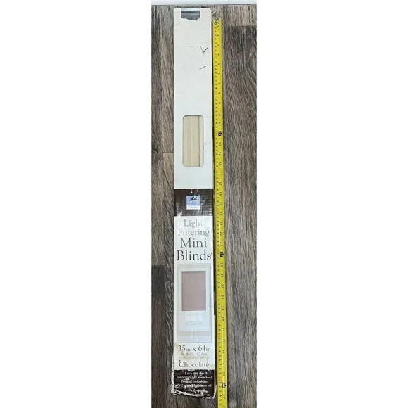 35”x64”‎ Living traditions Home Light Filtering Mini Blinds Chocolate - Picture 1 of 2